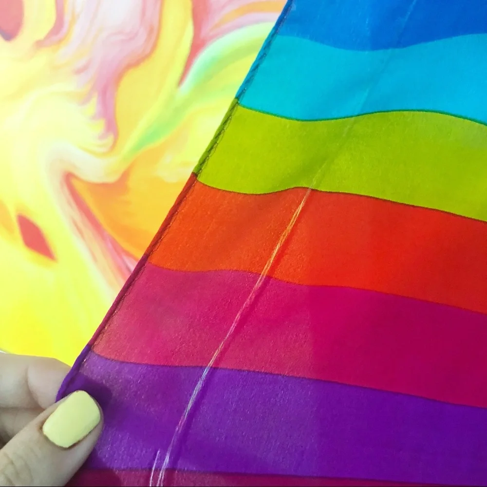VINTAGE 60s Silk Blend Rainbow Scarf